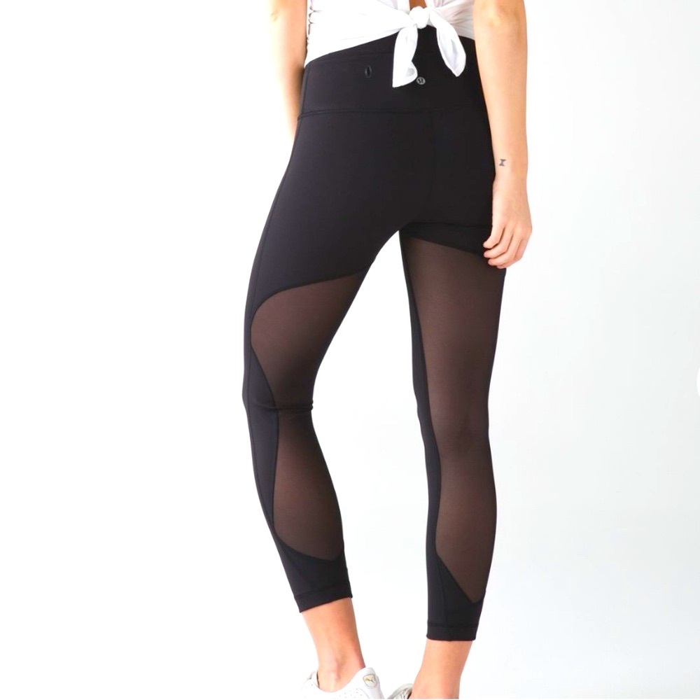 Lululemon High Times Pant Mesh Back Black 6 Rare Style!
